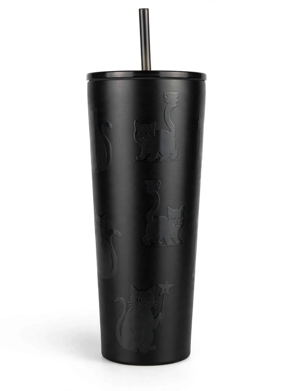 Starbucks 2026 Black Cat Stainless Steel Cold Cup 23oz GLOWS IN THE DARK New